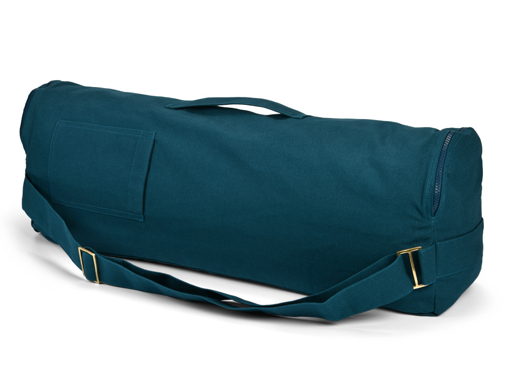 Sac à tapis de yoga Chic et Cool 100% Coton Bio 82cm x 17cm Bleu canard
