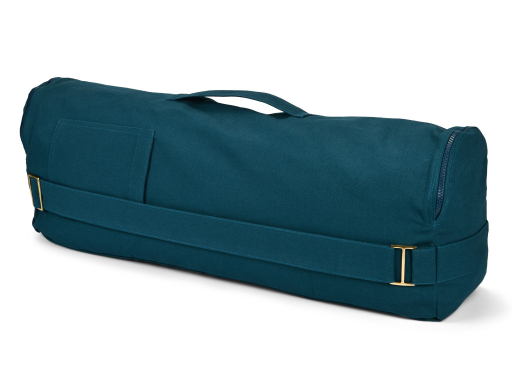 Sac à tapis de yoga Chic et Cool 100% Coton Bio 82cm x 17cm Bleu canard
