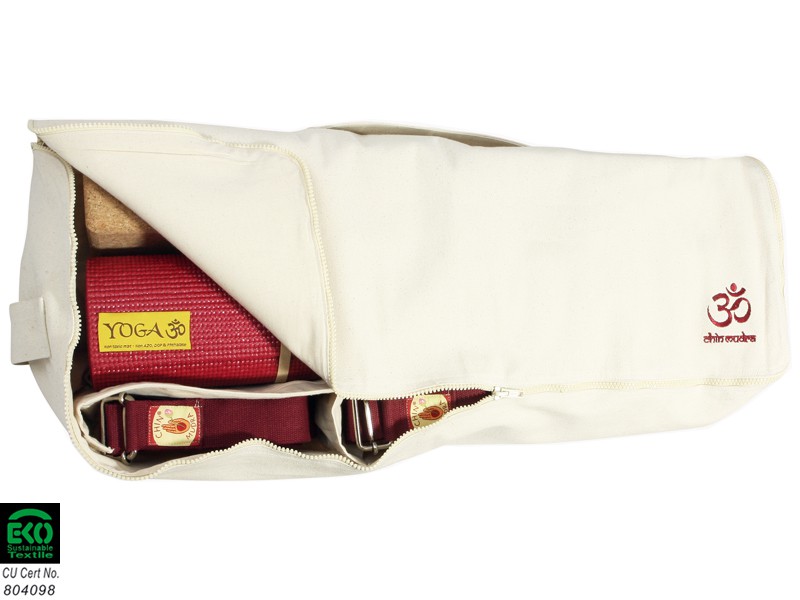 Borsa per tappetino yoga chic e cool in cotone biologico al 100%, 92 cm x 17 cm Zafferano all'arancia