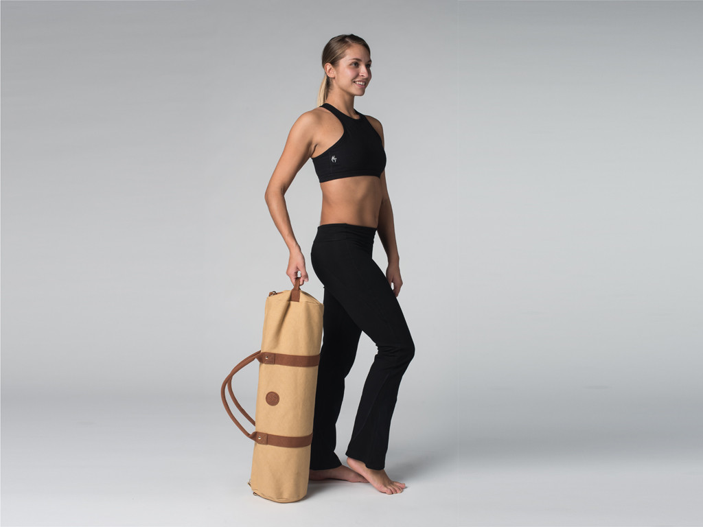 Borsa per tappetino yoga Navy Bag - Cotone sabbia 70x20 cm