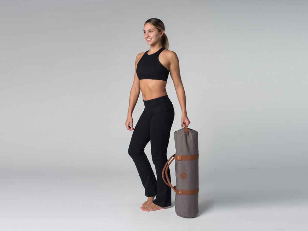 Borsa per tappetino yoga Navy Bag - cotone tortora 70x20 cm