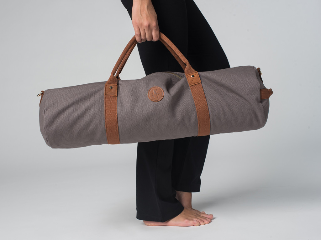Borsa per tappetino yoga Navy Bag - cotone tortora 70x20 cm