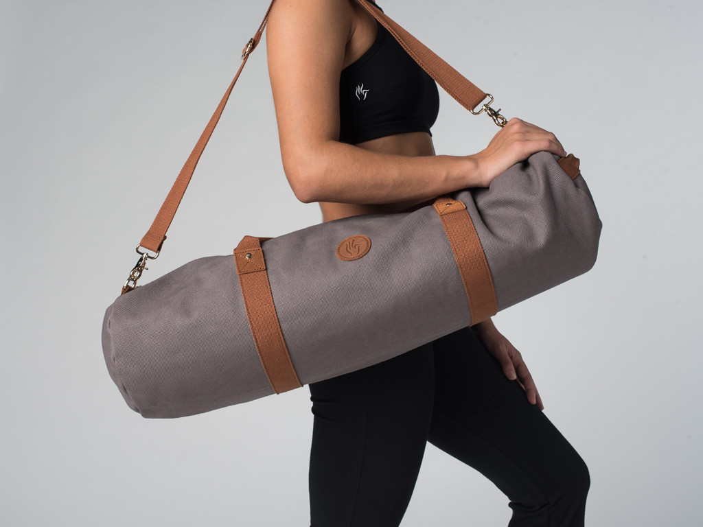 Sac à tapis de yoga Navy Bag - Coton Taupe 70cm x 20 cm