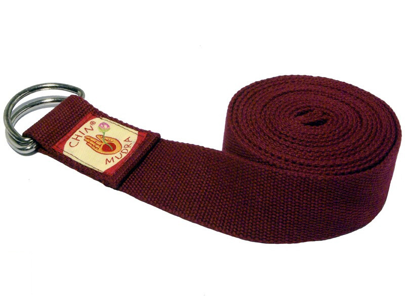 Sangle de yoga 100% coton Bio boucle 1/2 lune Bordeaux