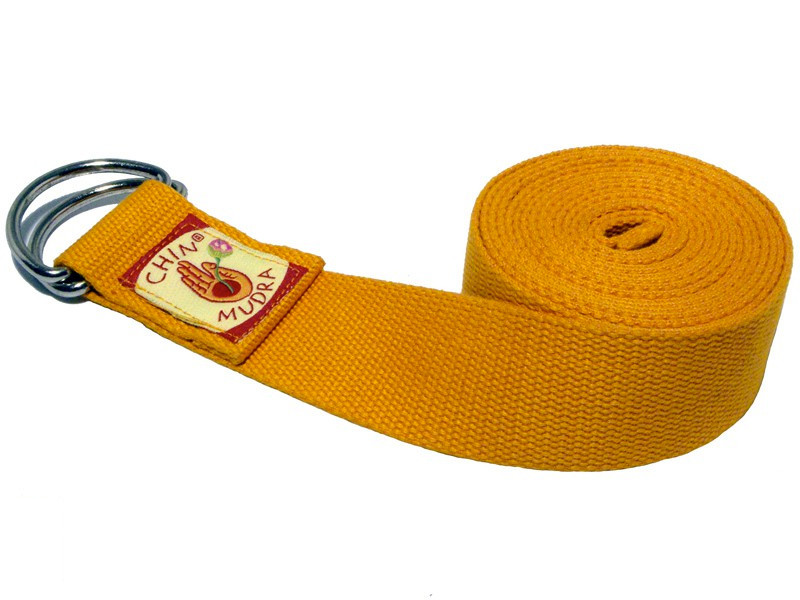 Yoga strap 100% Organic cotton ½ moon Buckle Saffron