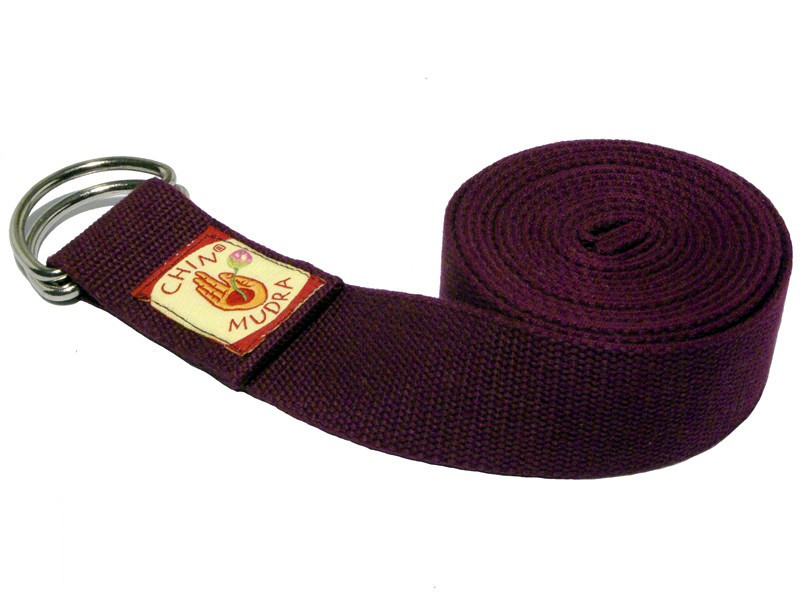 Yoga strap 100% Organic cotton ½ moon Buckle Plum