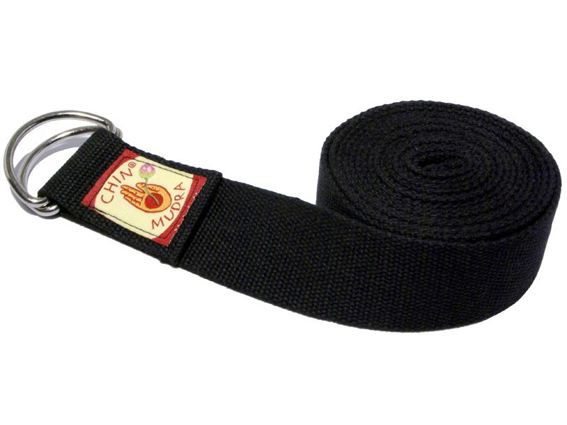 Sangle de yoga 100% coton Bio boucle 1/2 lune Noir