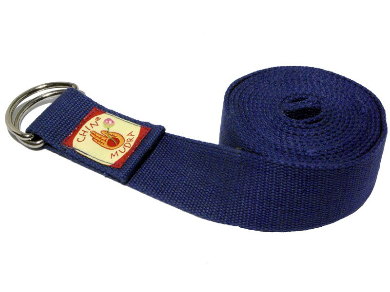 Sangle de yoga 100% coton Bio boucle 1/2 lune Bleu