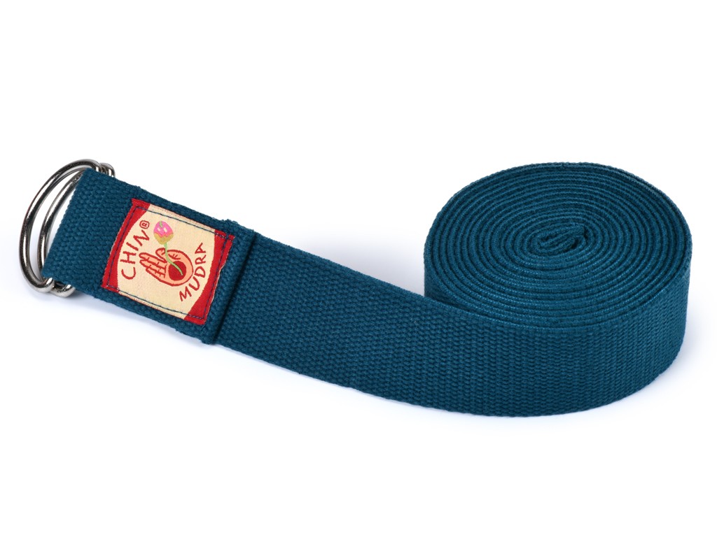 Sangle de yoga 100% coton Bio boucle 1/2 lune Bleu