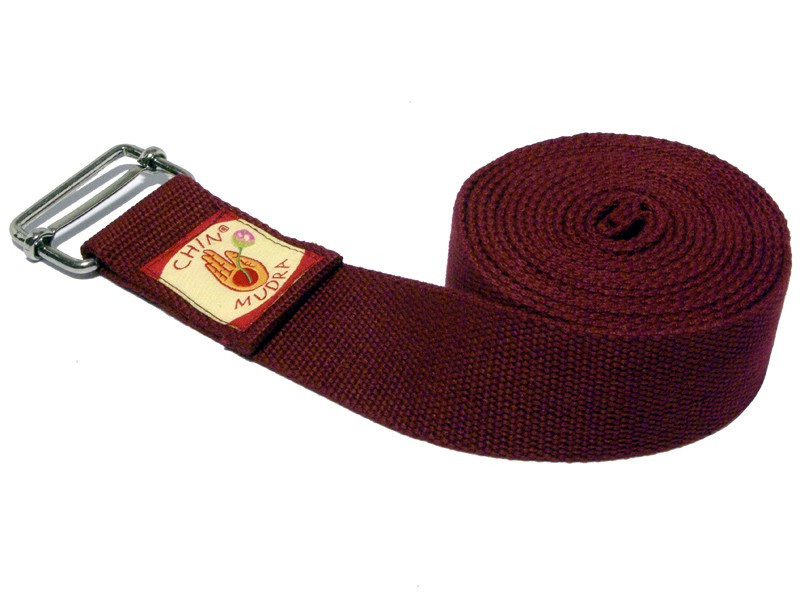 Sangle de yoga coton Bio boucle rectangulaire Bordeaux