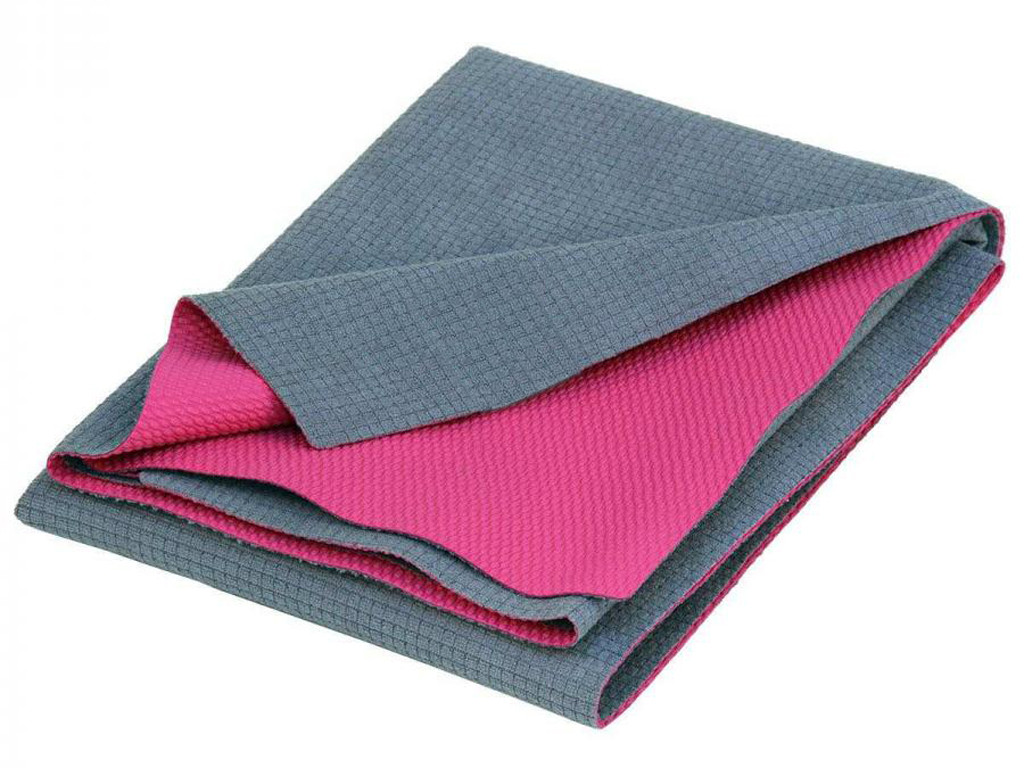 Serviette de Yoga anti-dérapante - 183cmx 61cm Gris/Rose