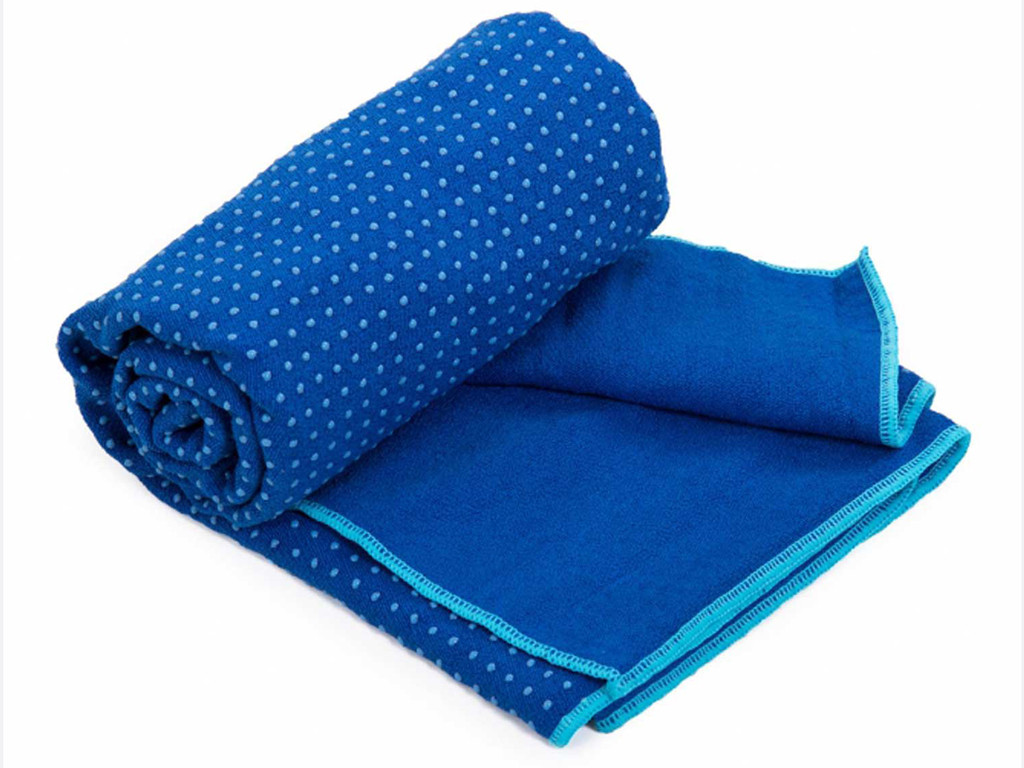 Serviette de Yoga anti-dérapante bicolore - 183cmx 61cm Bleu/Aqua