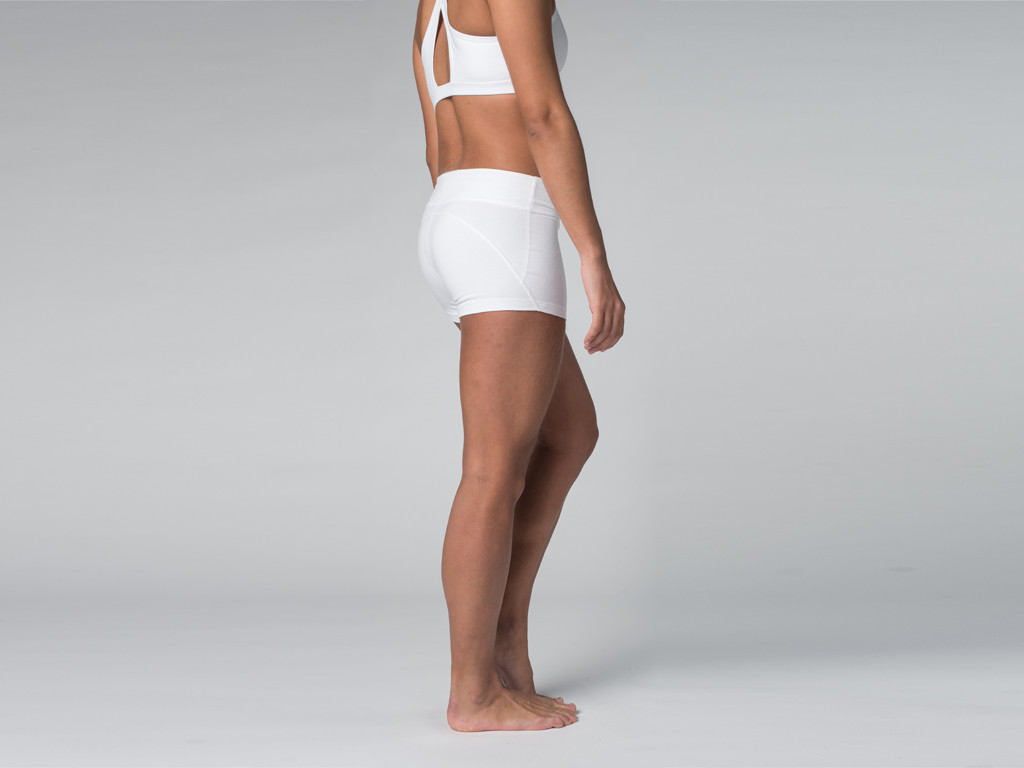 Short de yoga 95% coton Bio et 5% Lycra Blanc - Fin de Serie