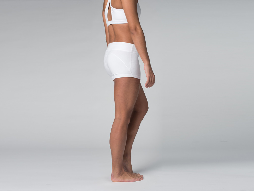 Pantaloncini yoga 95% cotone organico e 5% Lycra Bianco - Fine della serie