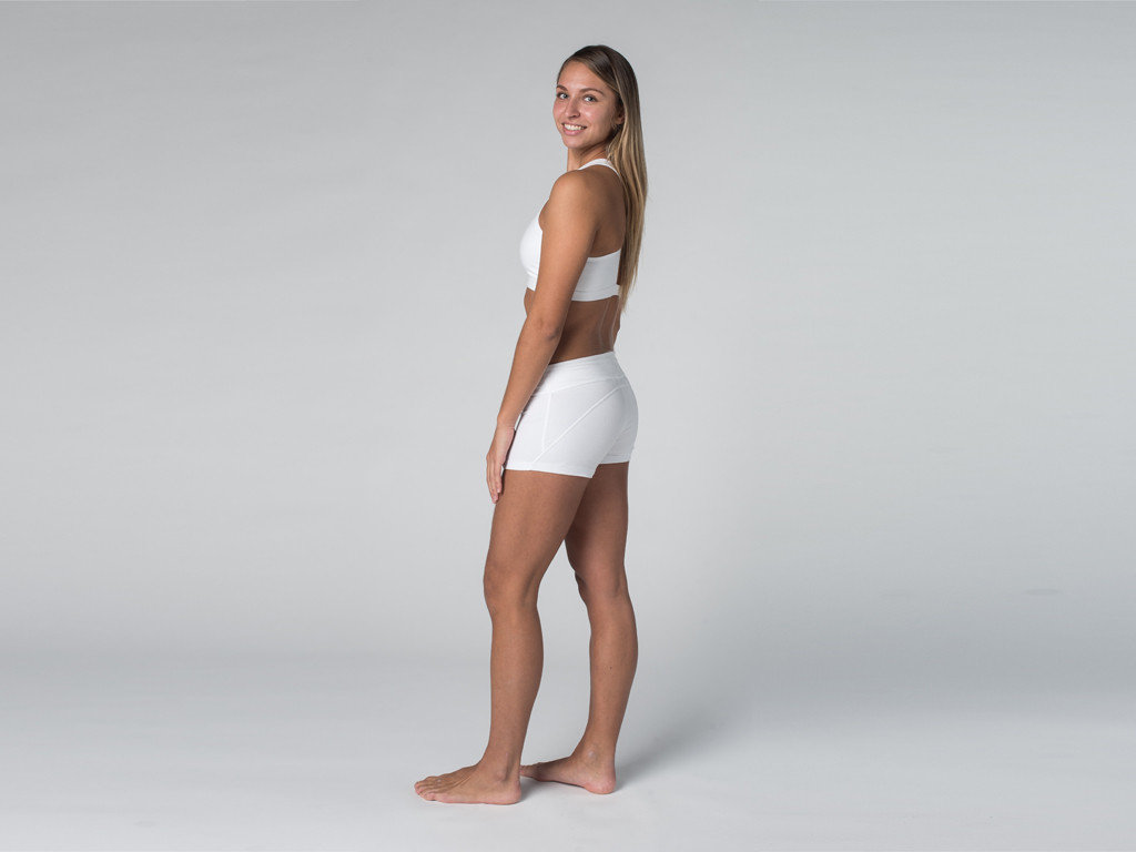 Shorts de ioga 95% algodão orgânico e 5% Lycra Branco - Fim da Série