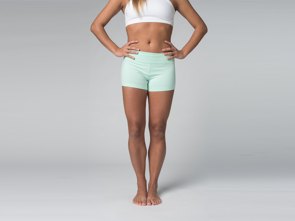 Short de yoga 95% coton Bio et 5% Lycra Vert Lagon - Fin de Serie