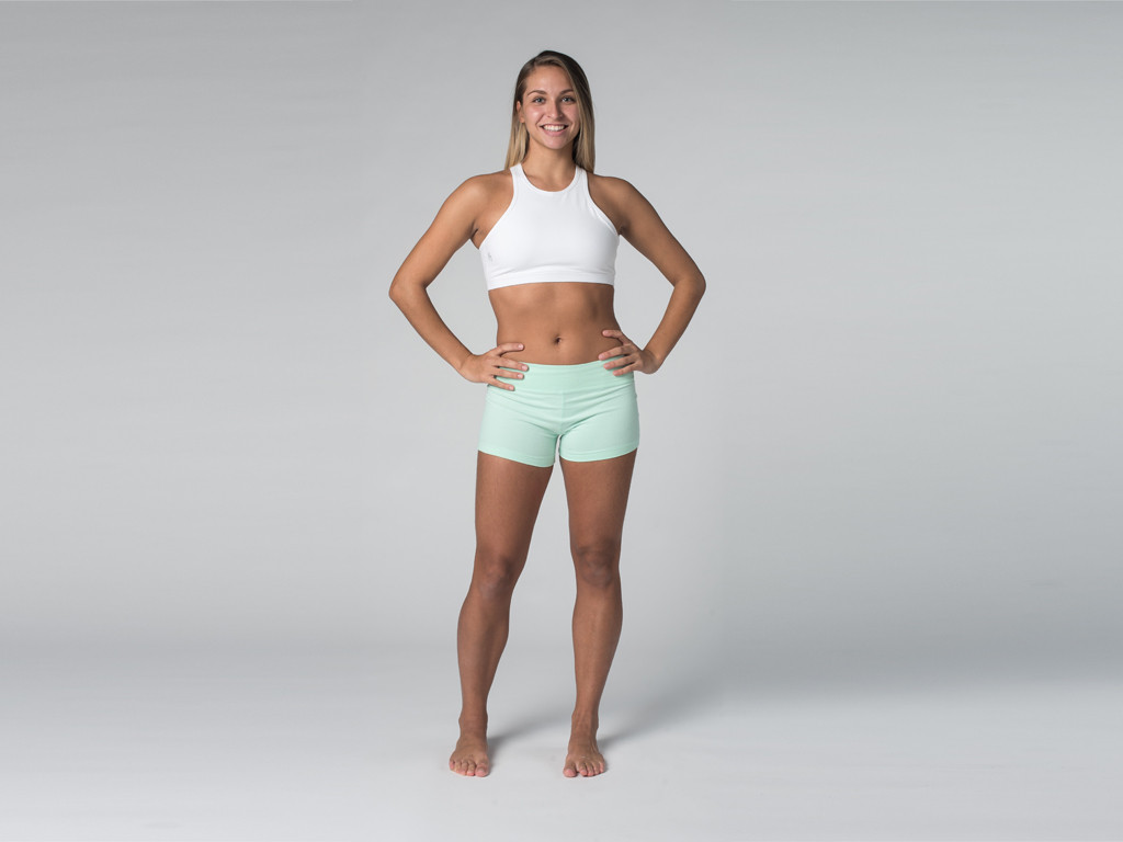 Short de yoga 95% coton Bio et 5% Lycra Vert Lagon - Fin de Serie