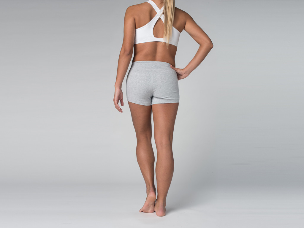 Short de yoga 95% coton Bio et 5% Lycra Gris - Fin de Serie