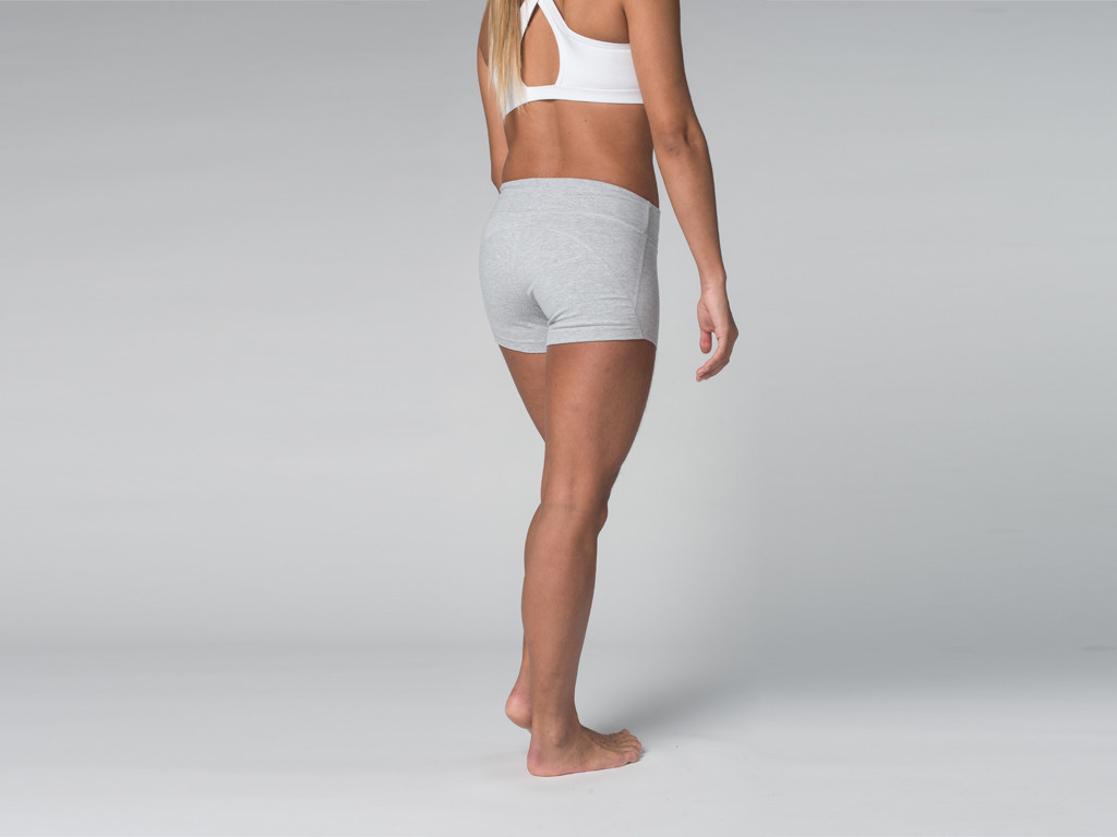 Short de yoga 95% coton Bio et 5% Lycra Gris - Fin de Serie