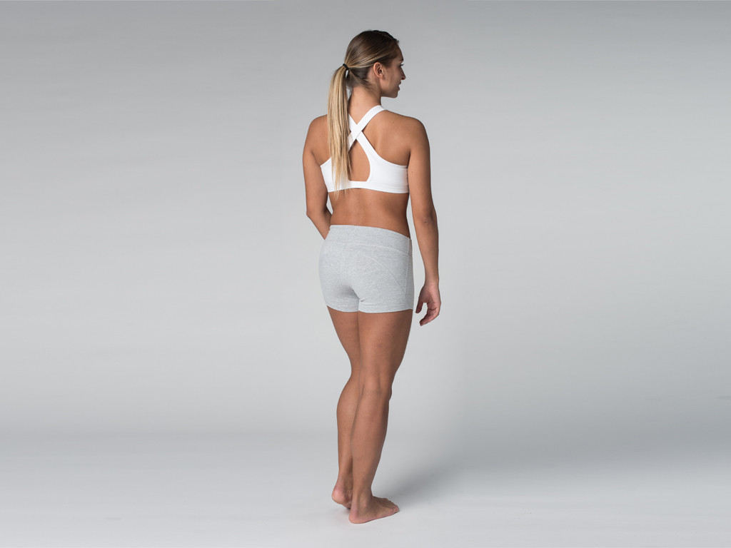 Short de yoga 95% coton Bio et 5% Lycra Gris - Fin de Serie
