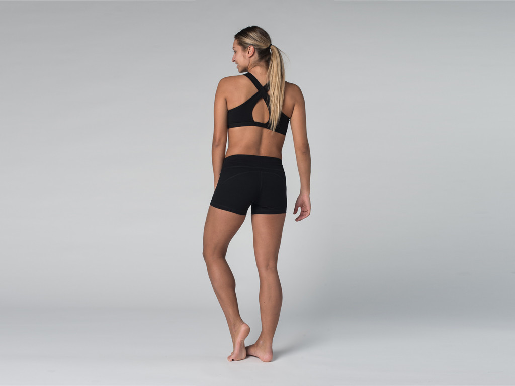 Short de yoga 95% coton Bio et 5% Lycra Noir - Fin de Serie
