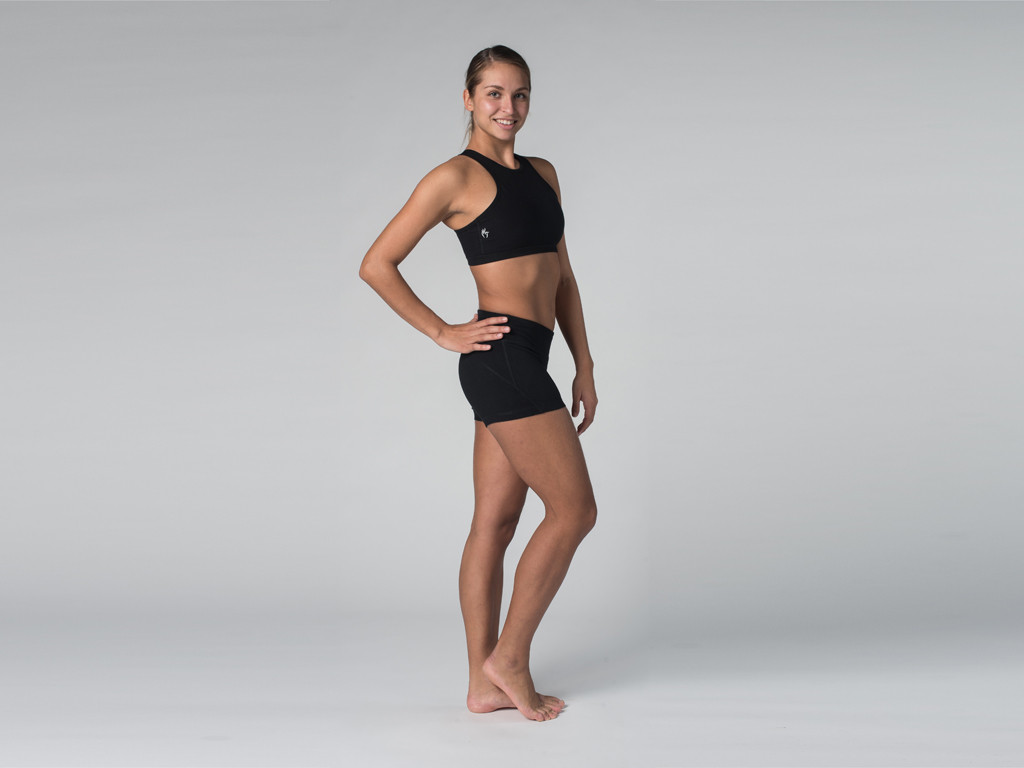 Short de yoga 95% coton Bio et 5% Lycra Noir - Fin de Serie