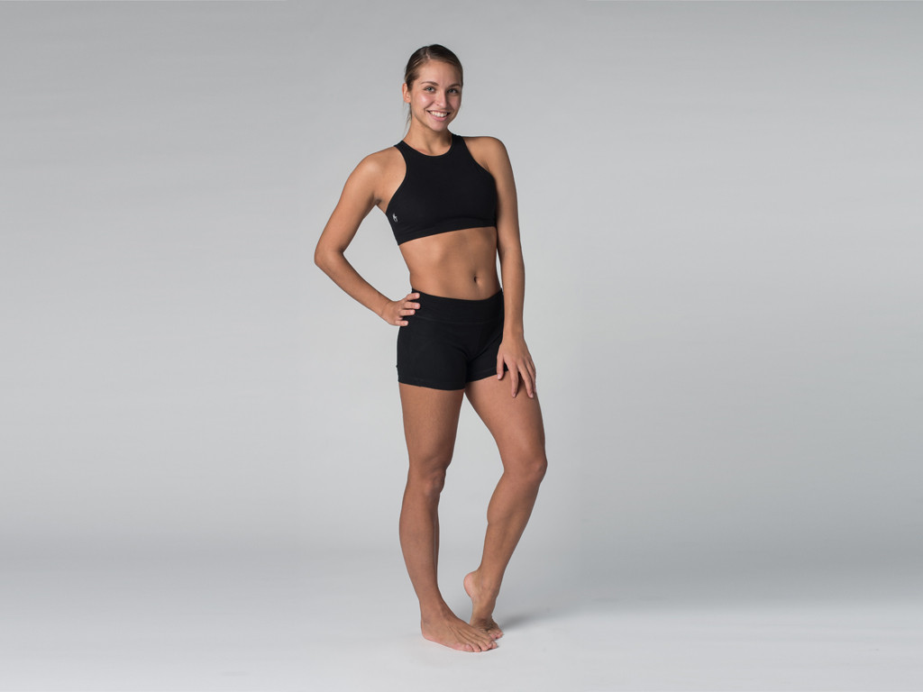 Short de yoga 95% coton Bio et 5% Lycra Noir - Fin de Serie