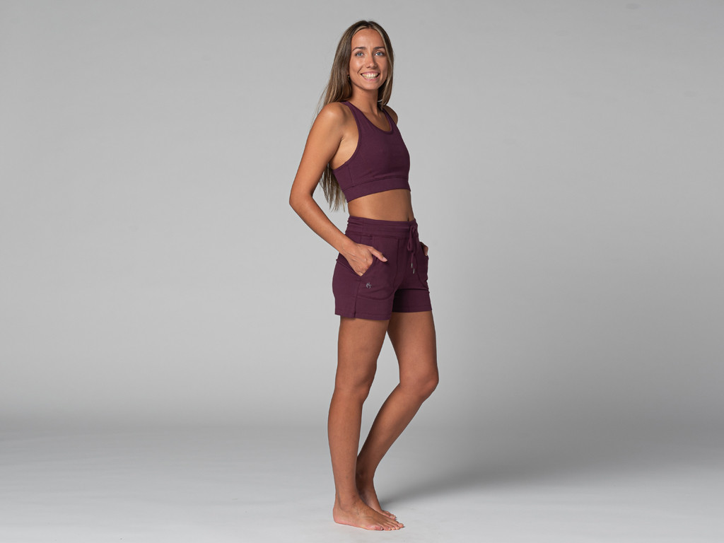 Coole Yoga-Shorts – Bio Pflaume