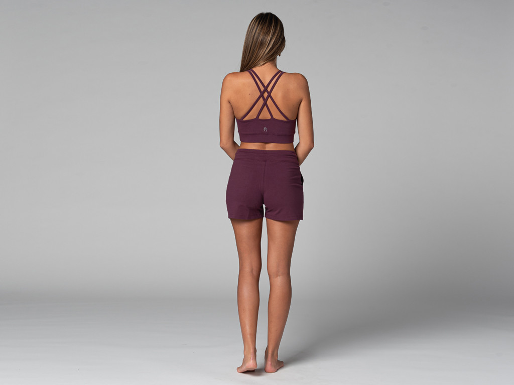Coole Yoga-Shorts – Bio Pflaume