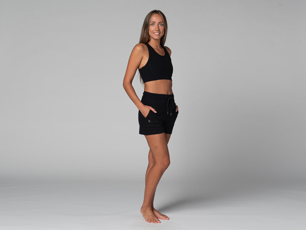 Shorts de ioga legais - orgânicos Preto