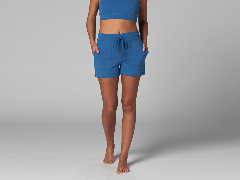 Pantalones cortos de yoga Cool - Orgánico Azul cálido
