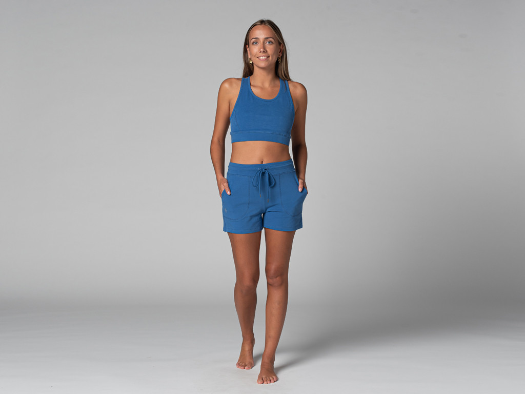 Short de yoga Cool - Bio Bleu Chaud