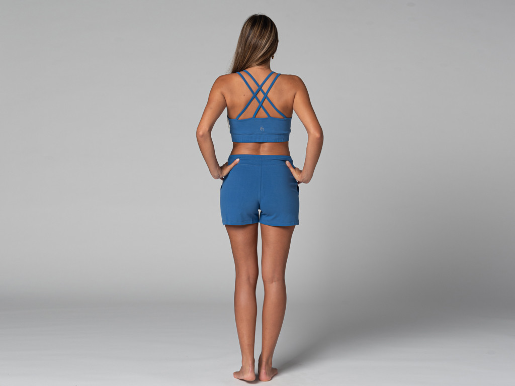 Short de yoga Cool - Bio Bleu Chaud