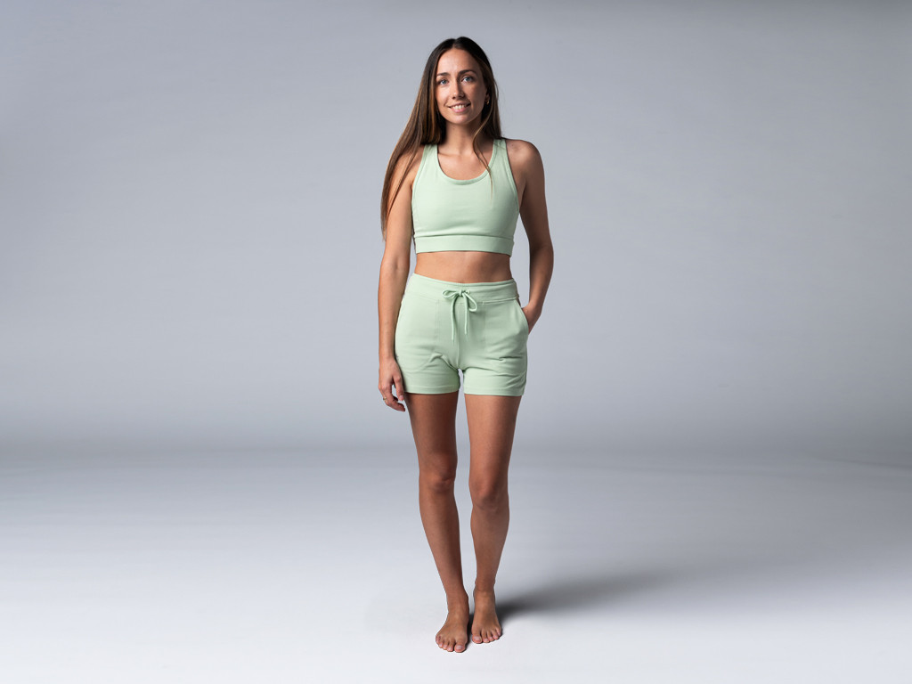 Pantalones cortos de yoga geniales - Orgánico Verde