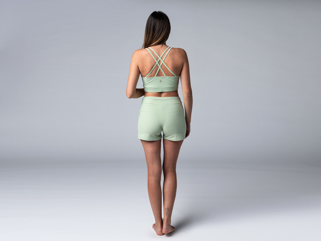 Pantalones cortos de yoga geniales - Orgánico Verde