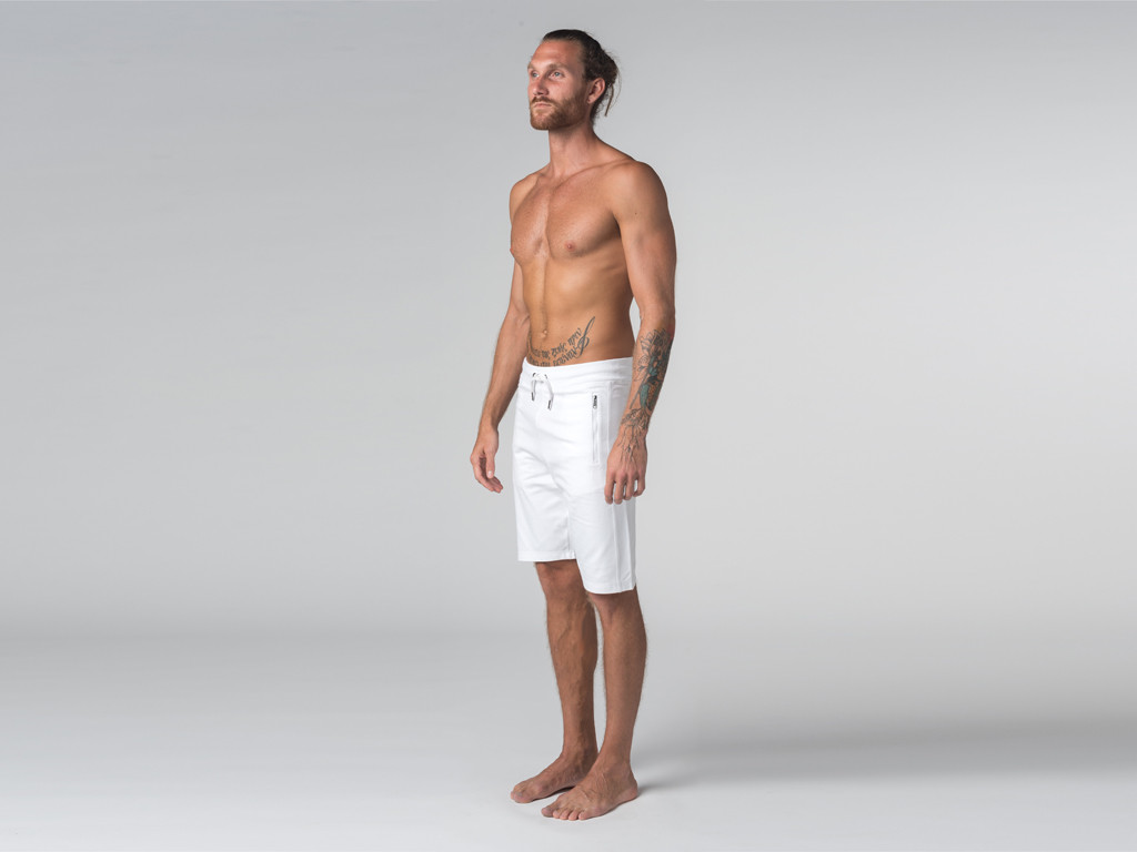 Short de yoga homme - Coton Bio Blanc - Fin de Serie