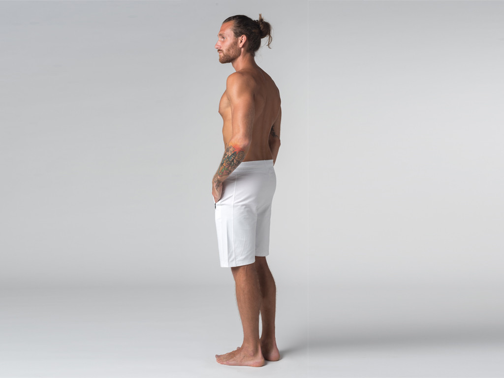 Short de yoga homme - Coton Bio Blanc - Fin de Serie