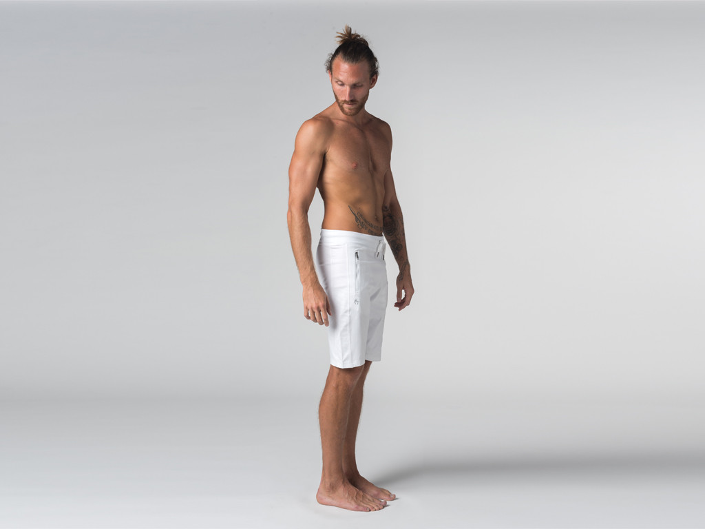 Short de yoga homme - Coton Bio Blanc - Fin de Serie