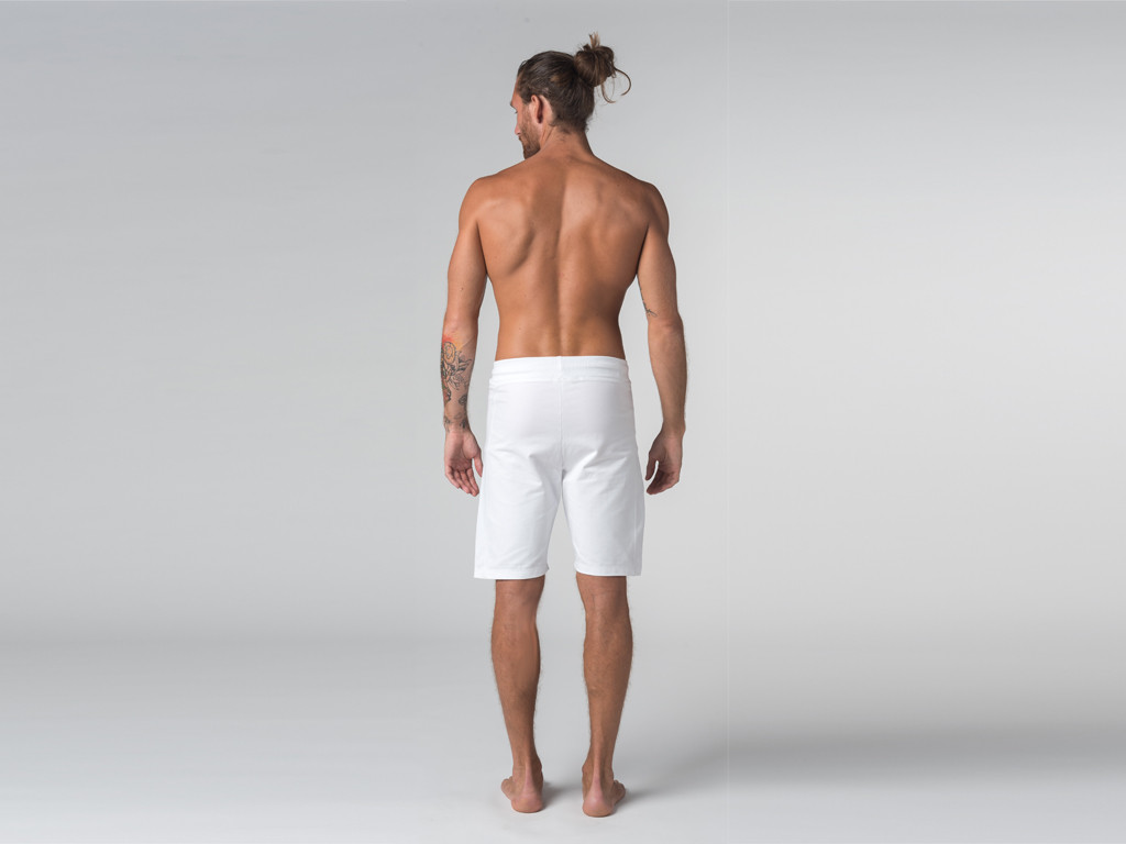 Short de yoga homme - Coton Bio Blanc - Fin de Serie