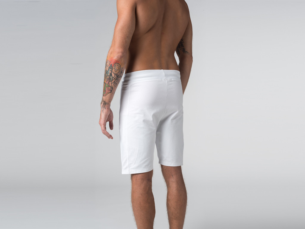 Short de yoga homme - Coton Bio Blanc - Fin de Serie