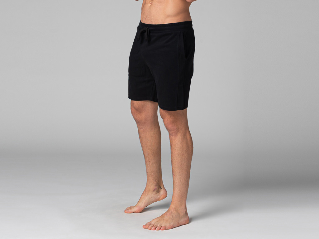 Shorts de Yoga Masculino - Algodão Orgânico Preto