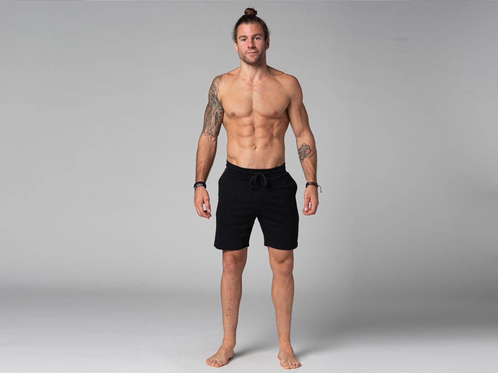 Short de Yoga Homme - Coton Bio Noir