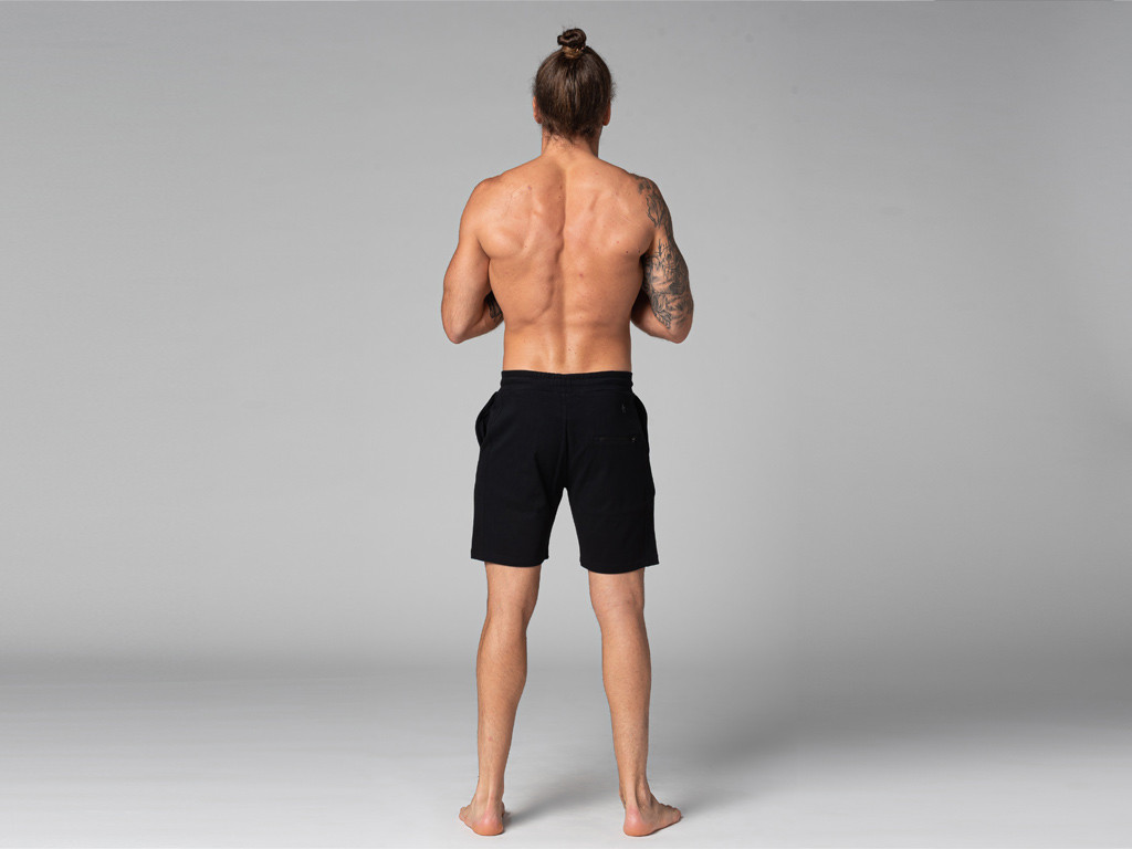 Short de Yoga Homme - Coton Bio Noir