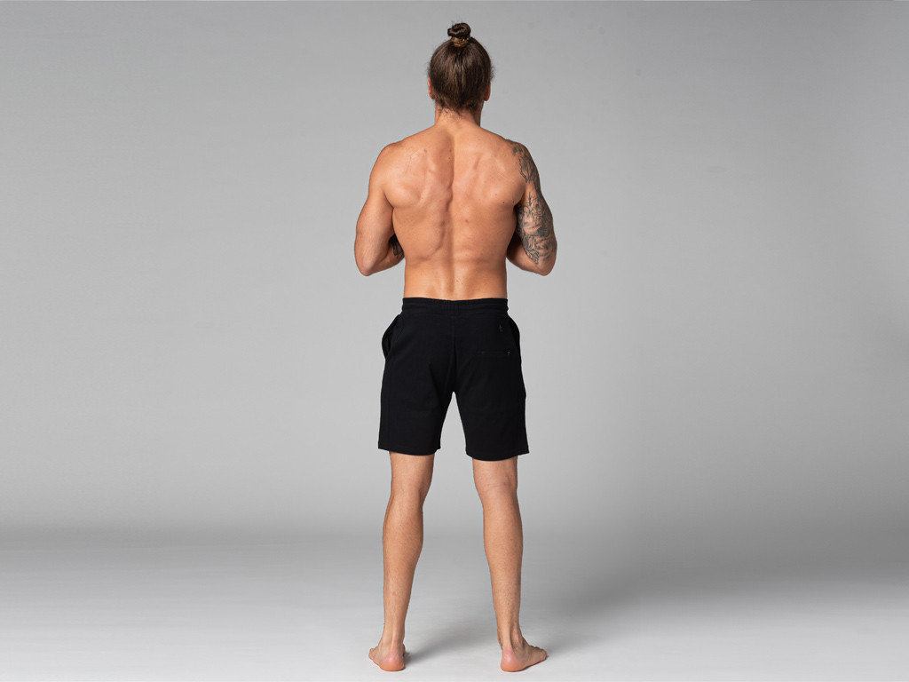 Men's Straight Yoga Shorts - Organic Cotton Black