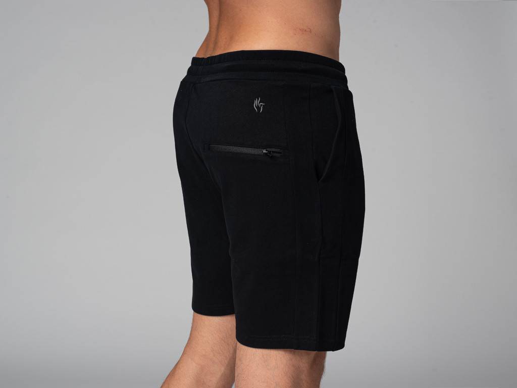 Men's Straight Yoga Shorts - Organic Cotton Black