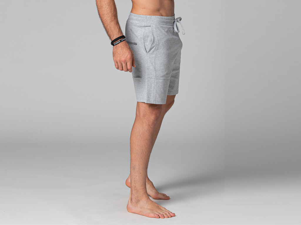 Short de Yoga Homme - Coton Bio Gris