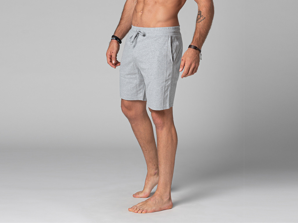 Short de Yoga Homme - Coton Bio Gris