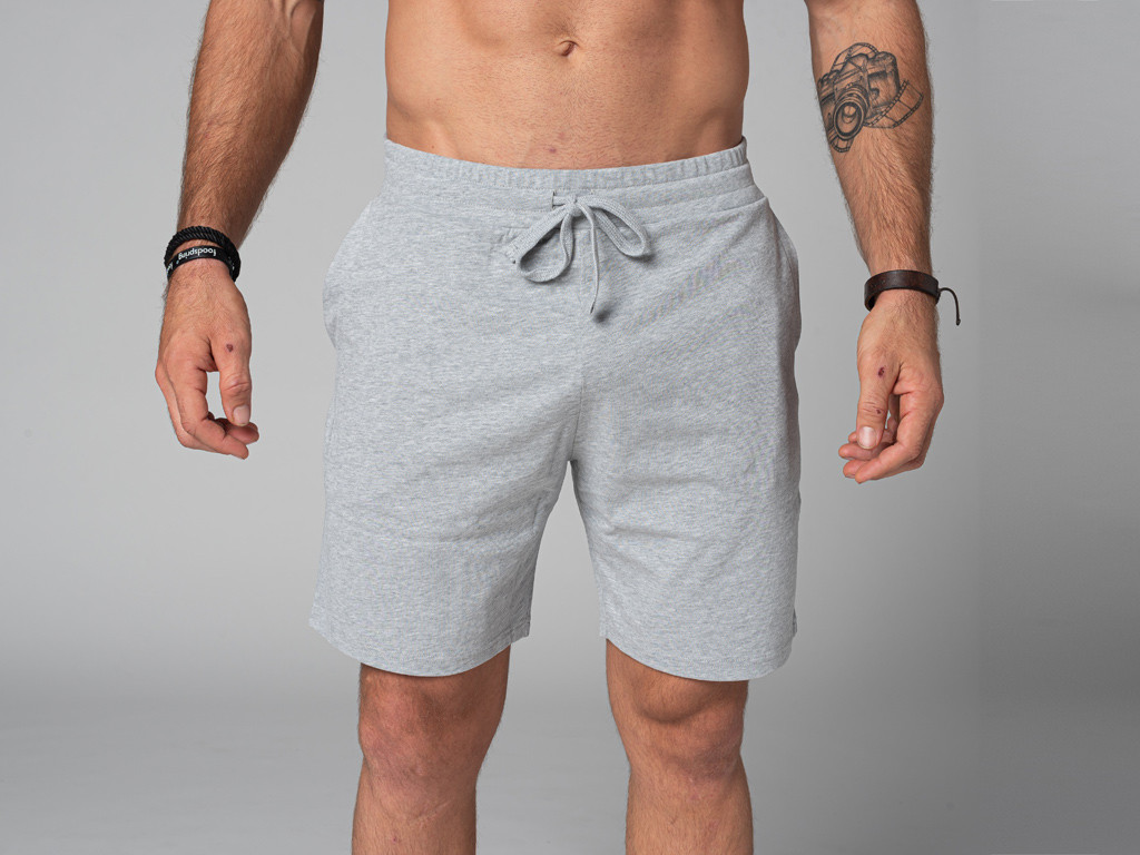 Short de Yoga Homme - Coton Bio Gris