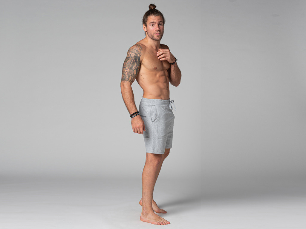 Short de Yoga Homme - Coton Bio Gris