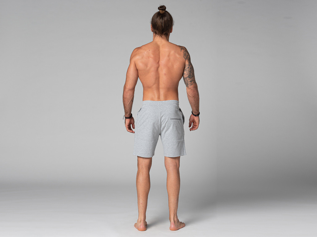 Short de Yoga Homme - Coton Bio Gris